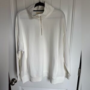 SSYS The Label White Quarter Zip Pullover Sweatshirt XL NWOT